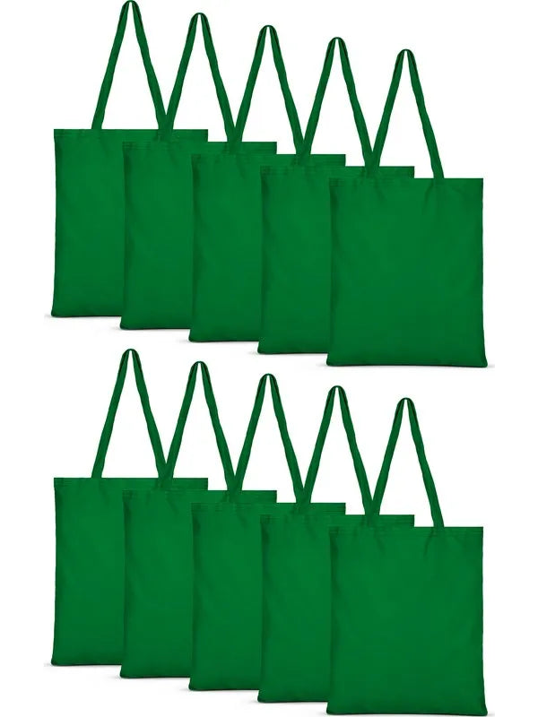 10 piece Large Capacity Shoulder Bag Cotton Tote Reusable Shopping Bag for Women