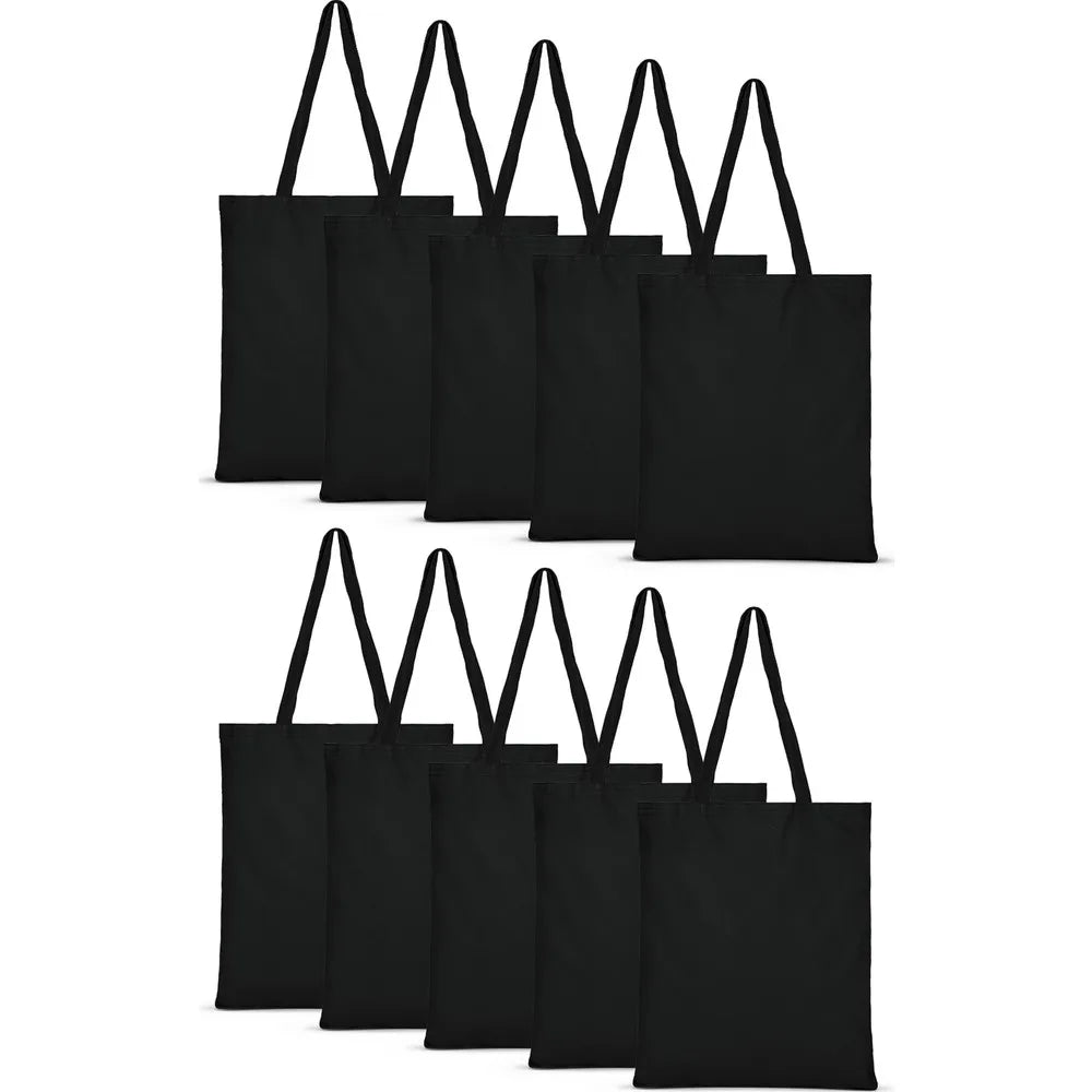 10 piece Large Capacity Shoulder Bag Cotton Tote Reusable Shopping Bag for Women