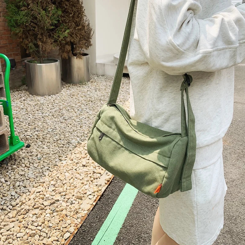 Canvas Messenger Bags Crossbody Unisex Shoulder Bags College Packages