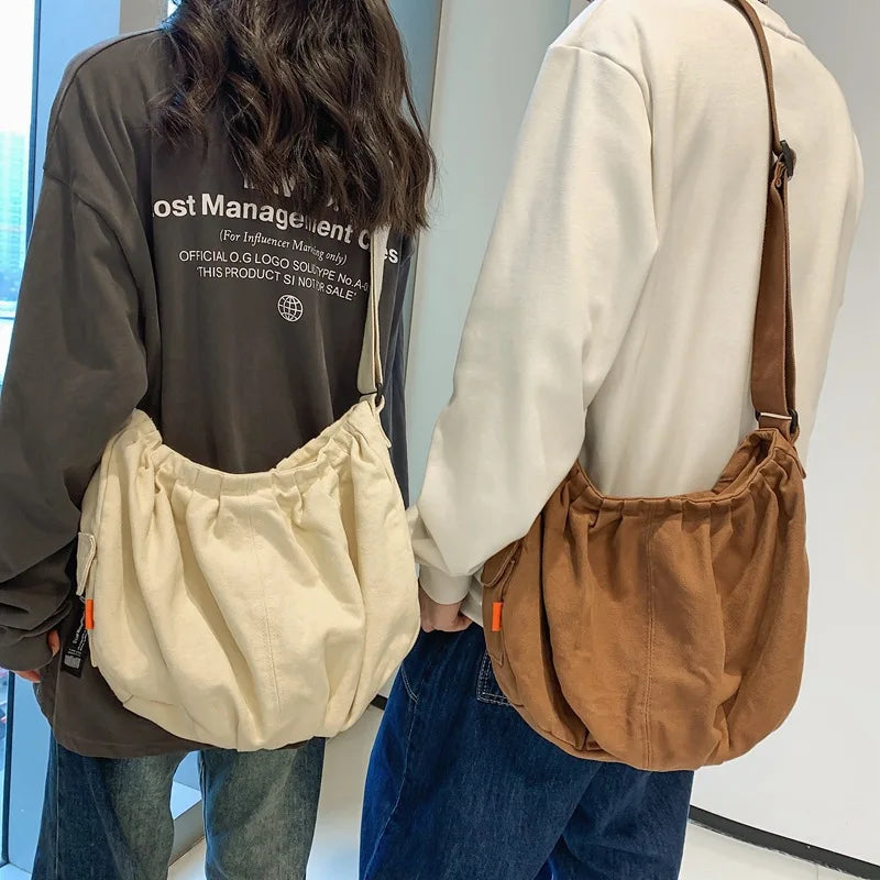 Women's Canvas Hobo Shoulder Bag Big Size School Book Laptop Mess