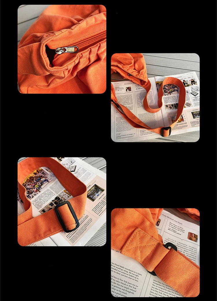Women's Canvas Hobo Shoulder Bag Big Size School Book Laptop Mess