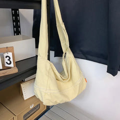 100% Cotton Teenager Casual Roomy School Book Hobo Handbag Female Eco-friendly