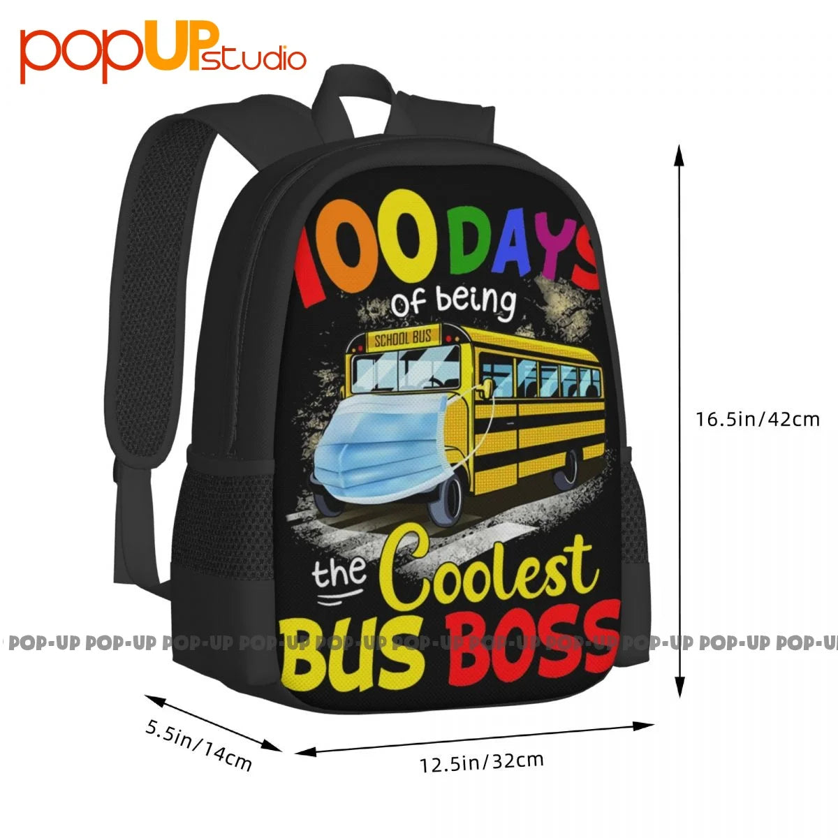 Cool Yellow Bus Backpack Large Capacity Schoolbag 3D Print