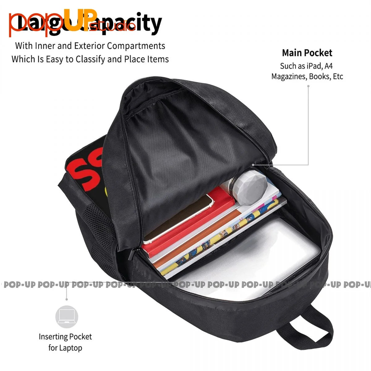 Cool Yellow Bus Backpack Large Capacity Schoolbag 3D Print
