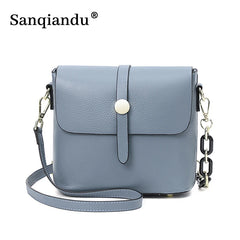 Leather Bucket Bag Women Crossbody Handbag Chain Shoulder Bag