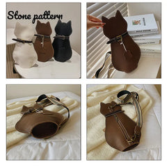 Leather Cartoon Cat Chest Bag Women Handbags Ladies Shoulder Bag
