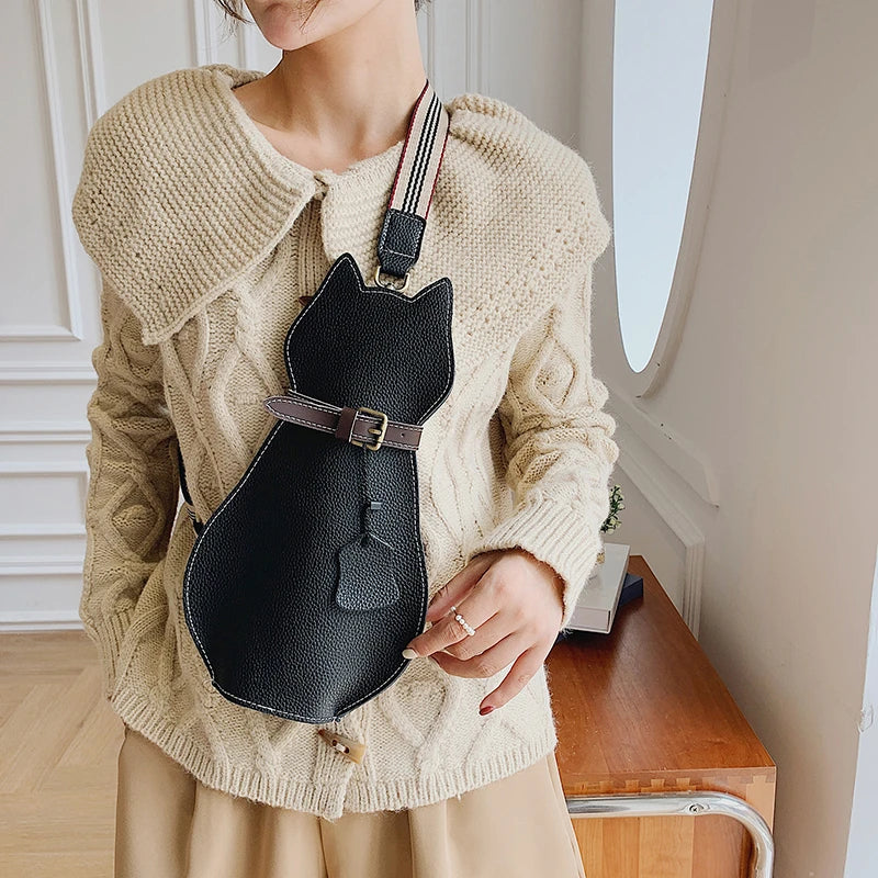 Cartoon Cat Shape Chest Bag Women Handbags Ladies Shoulder Bag