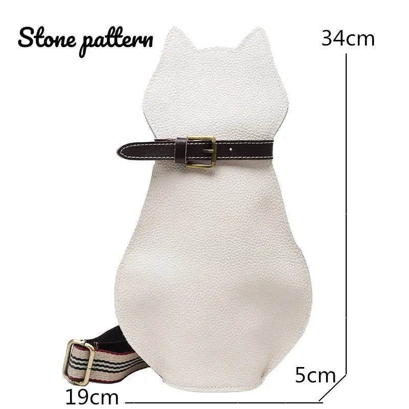 Leather Cartoon Cat Chest Bag Women Handbags Ladies Shoulder Bag