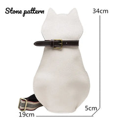 Leather Cartoon Cat Chest Bag Women Handbags Ladies Shoulder Bag