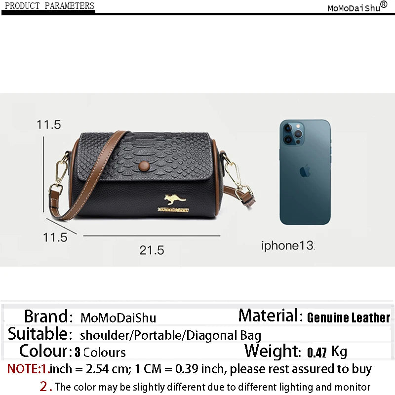 100% Leather High Women Handbags Shoulder Bags Female Messenger Bag Women's