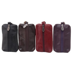 Leather Key Holder Car Key Wallets Men Women Zipper Key Case Bag Pouch