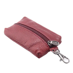 Leather Key Holder Car Key Wallets Men Women Zipper Key Case Bag Pouch