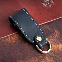 Vintage Leather Key Holder Men Waist Belt Loop Hook Buckle Keychain Organizer