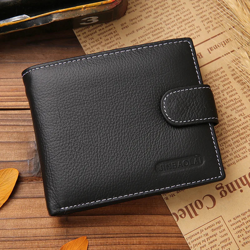 Real Cowhide Men Wallet Short Wallets for Man