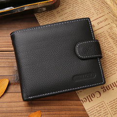 Real Cowhide Men Wallet Short Wallets for Man
