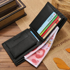 Premium Leather Men Wallets Cowhide Short Wallet Portefeuille Homme