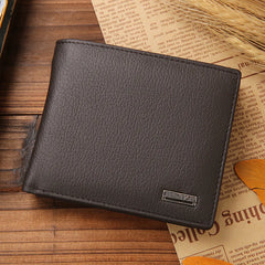 Premium Cowhide Men's Wallet Short Walet Portefeuille Homme