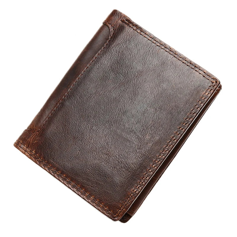 Men's Short Bifold Wallet with Coin Pocket