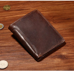 Men's Short Bifold Wallet with Coin Pocket