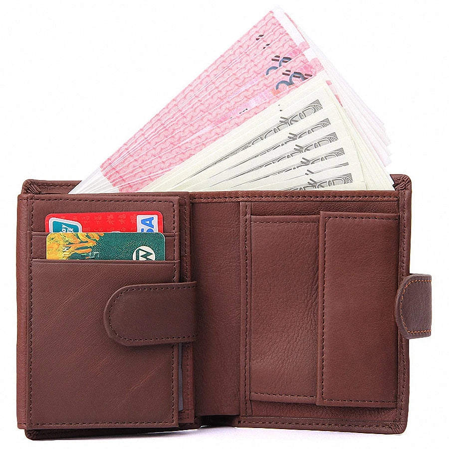 Vintage Cow Leather Men Wallet Casual Purse LI-1902