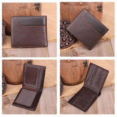 Leather Men Wallet Bifold Casual Solid with Coin Pocket Purse MRF66