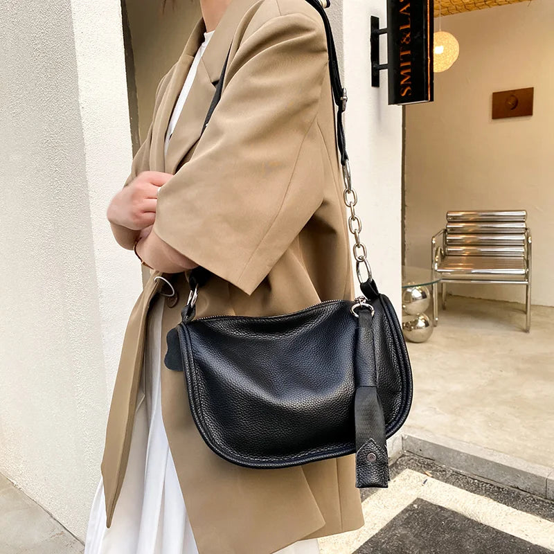 High-Quality Leather Women's Shoulder Bag