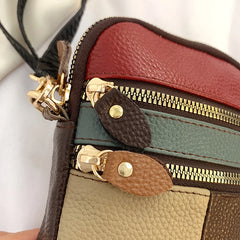 Soft Leather Women Shoulder Bag with Zipper