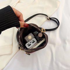 Soft Leather Women Shoulder Bag with Zipper