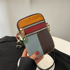 Soft Leather Women Shoulder Bag with Zipper