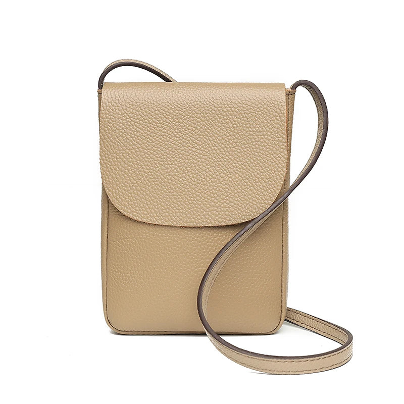 Leather Women's Casual Phone Bag Messenger Crossbody Small Shoulder Bag
