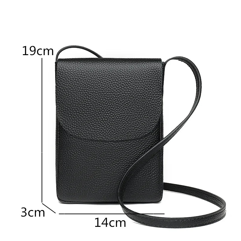 Leather Women's Casual Phone Bag Messenger Crossbody Small Shoulder Bag