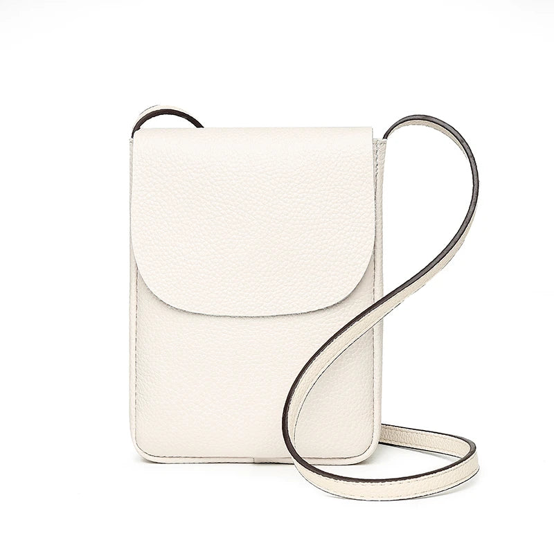 100% Leather Women's Casual Phone Crossbody Messenger Bag