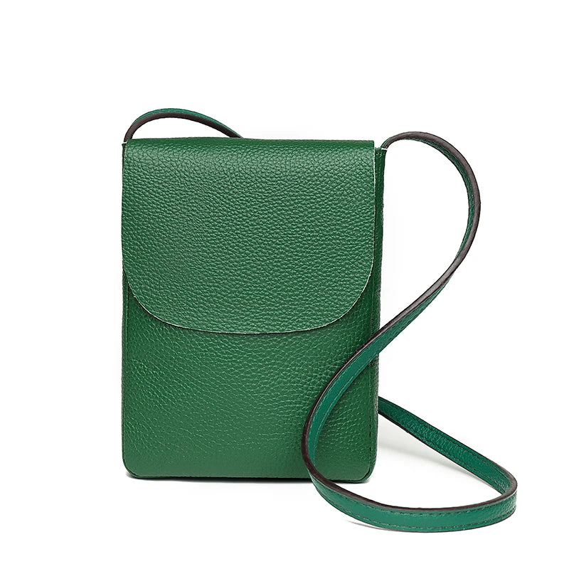 100% Leather Women's Casual Phone Crossbody Messenger Bag
