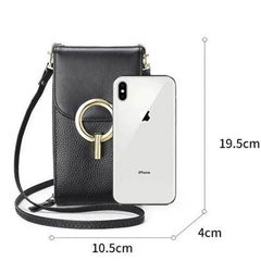 Women's Leather Crossbody Messenger Bag Multi-functional Shoulder Bag