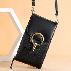 Women's Leather Crossbody Messenger Bag Multi-functional Shoulder Bag