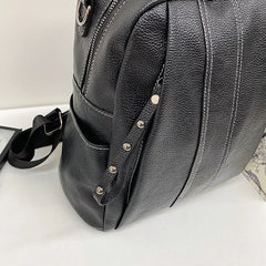 Waterproof Leather Women's Backpack Casual Cowhide Shoulder Bag