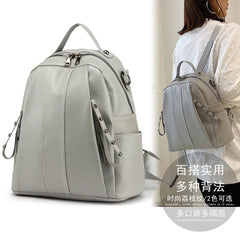 Waterproof Leather Women's Backpack Casual Cowhide Shoulder Bag