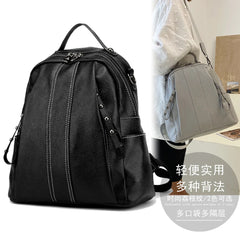 Waterproof Leather Women's Backpack Casual Cowhide Shoulder Bag