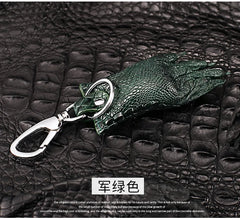 Genuine Crocodile Skin Key Holder Wallet with Stainless Steel Buckle