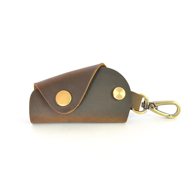 100% Leather Mini Housekeeper Key Holder Retro Car Leather Keychain