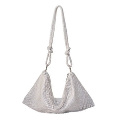 Silver Rhinestone Evening Clutch Crystal Wedding Tote Bag