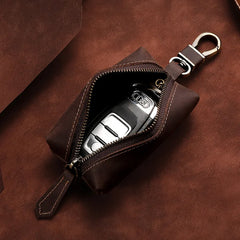 Real Leather Key Case Organizer Retro Crazy Horse Leather K
