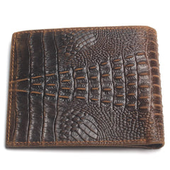 Crocodile Embossed Leather Men Wallet Vintage Male Purse