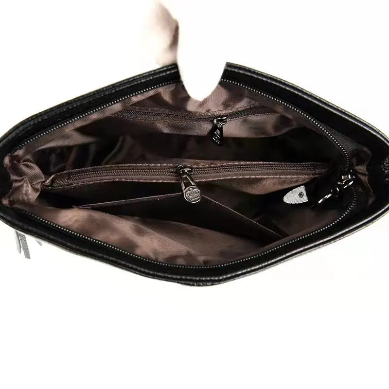 Women's Leather Tassel Shoulder Bag Bucket Bag