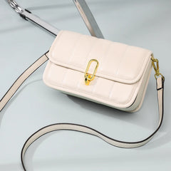 Cowhide Wide Strap Shoulder Bags for Women Chain Messenger Crossbody Bags