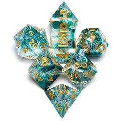 7pc Resin Polyhedral Dice Set 20 Sided Halloween Design