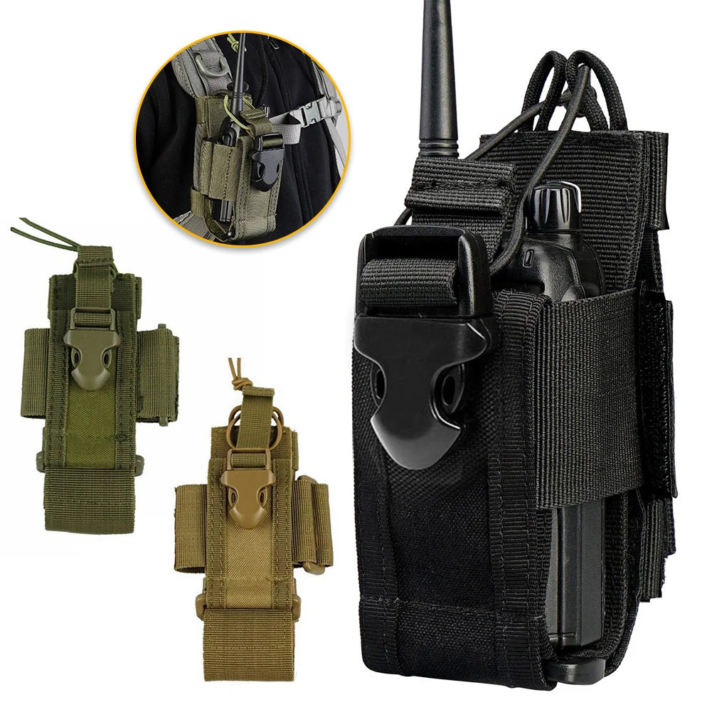 1000D Nylon Tactical Molle Pouch Walkie Talkie Holder Bag Belt Pack