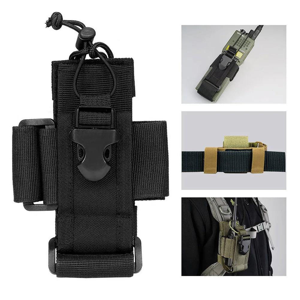 1000D Nylon Tactical Molle Pouch Walkie Talkie Holder Bag Belt Pack