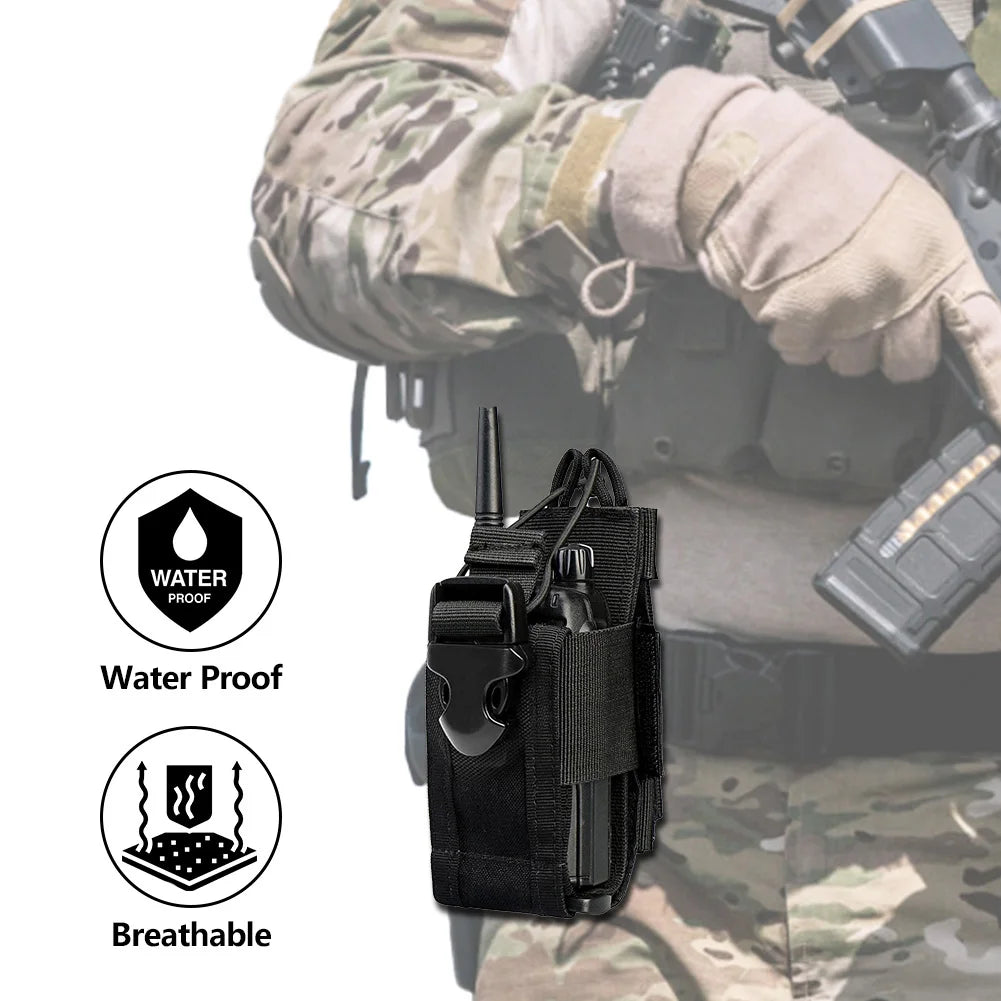 1000D Nylon Tactical Molle Pouch Walkie Talkie Holder Bag Belt Pack
