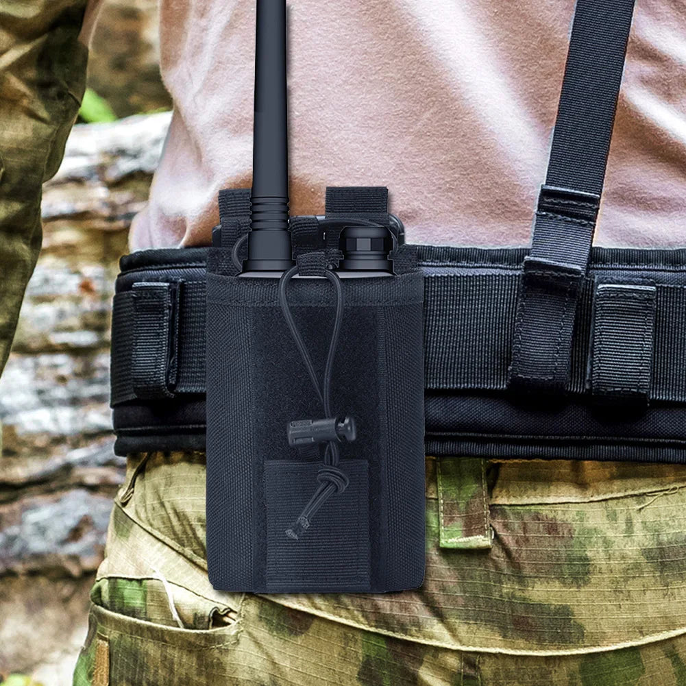 1000D Nylon Tactical Molle Pouch Walkie Talkie Holder Bag Belt Pack